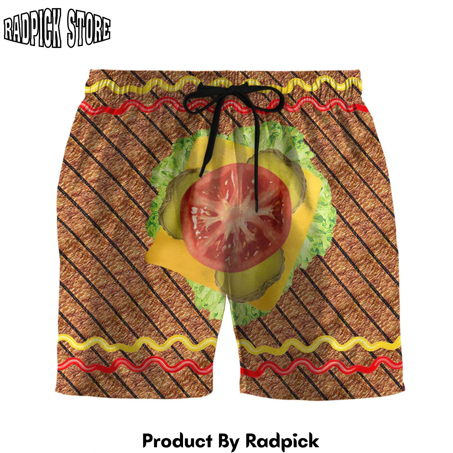 Radpick 3d halloween burger costume custom men short rp631467